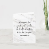 Carte Proverbes 31:26 Bible Verse Marble Glam (Devant)