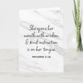 Carte Proverbes 31:26 Bible Verse Marble Glam (Devant)