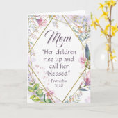 Carte Proverbes 31:28 Bible Verse Christian Mothers Day (Fleur jaune)