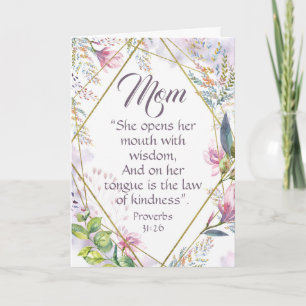 Carte Proverbes 31 Bible Verse Christian Mothers Day Car