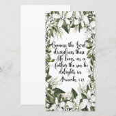 Carte Proverbes 3:12, Aquarelle Bible verse signet (Devant / Derrière)