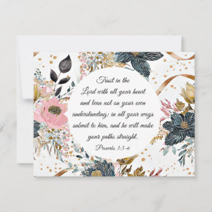 Carte Proverbes 3:5-6 Confiance dans le Seigneur Bible V