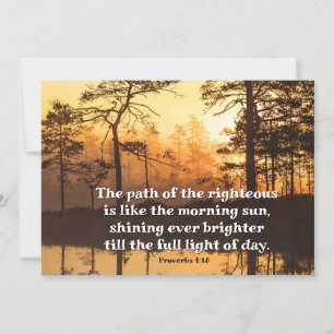 Carte Proverbes 4:18 Chemin de la juste Bible Plat