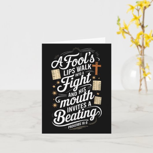 Carte Proverbs 18 6 _ Bible Verse  (Fleur jaune)