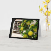 Carte Prunes Jaunes Bois Rustique (Fleur jaune)
