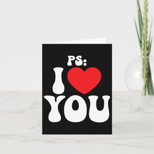 Carte Ps I Love You Day Violet Fun Valentine corresponda (Devant)