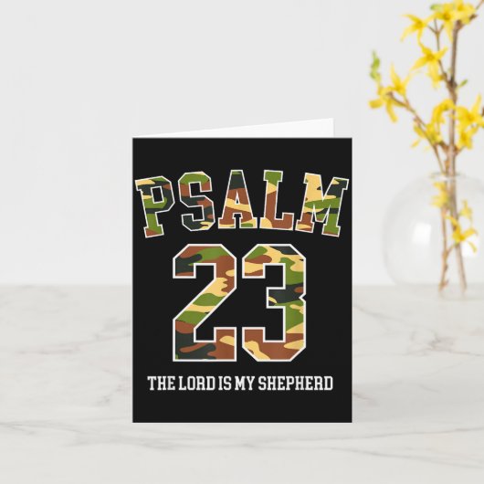 Carte Psalm 23 The Lord Is My Shepherd Camouflage Christ (Fleur jaune)