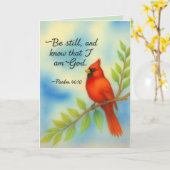 Carte Psalm 46:10 Be Still Red Cardinal Scripture Nature (Fleur jaune)