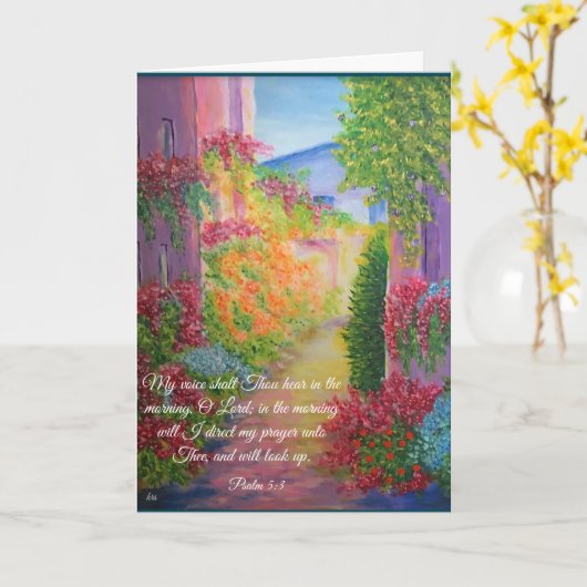 Carte Psaum 5:3 (Fleur jaune)