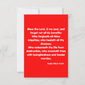 Carte Psaume 103:2-4 KJV Bible Scripture Salutation (Devant)