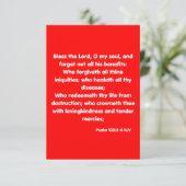 Carte Psaume 103:2-4 KJV Bible Scripture Salutation (Debout devant)