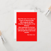 Carte Psaume 103:2-4 KJV Bible Scripture Salutation (Devant/Arrière en situation)