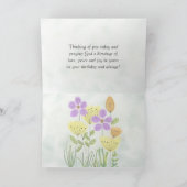 Carte Psaume 118:24 Jolies fleurs d'aquarelle Anniversai (Intérieur)