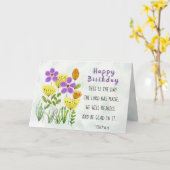 Carte Psaume 118:24 Jolies fleurs d'aquarelle Anniversai (Fleur jaune)