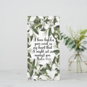 Carte Psaume 119:11, signet verset de la bible d'aquarel (Debout devant)