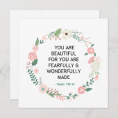 Carte Psaume 139 Vous Êtes Beau (Devant / Derrière)