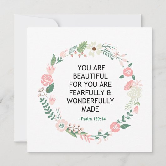 Carte Psaume 139 Vous Êtes Beau (Devant)