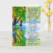 Carte Psaume 1:1-3 Bienheureux l'homme Salutation chréti (Fleur jaune)