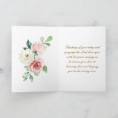 Carte Psaume 23:3 Il rétablit mon âme Bible Verse & Rose (Intérieur)