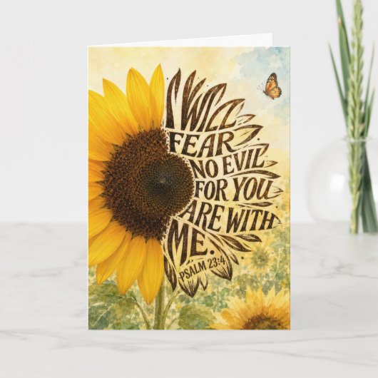 Carte Psaume 23 verset 4 dans Tournesol (Devant)