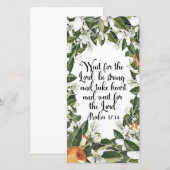 Carte Psaume 27:14, Aquarelle bible verse signet (Devant / Derrière)