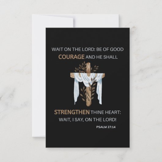 Carte Psaume 27:14 KJV Bible Verse Salutation (Devant)