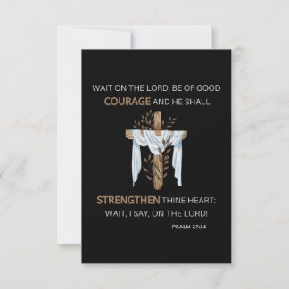 Carte Psaume 27:14 KJV Bible Verse Salutation