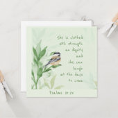 Carte Psaume 31:25 Elle est habillée avec l'Écriture For (Devant/Arrière en situation)