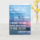 Carte Psaume 34:1-3 Je bénirai l'Éternel en tout temps (Fleur jaune)