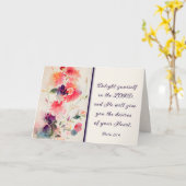 Carte Psaume 37:4 Plaisir dans l'Eternel Floral (Fleur jaune)