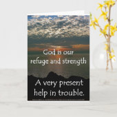 Carte Psaume 46:1 - Belle lever de soleil sur le lac Mic (Fleur jaune)