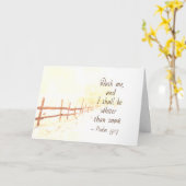 Carte Psaume 51:7 Je serai plus blanc que la neige Bible (Fleur jaune)