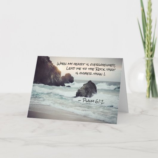 Carte Psaume 61:2 Lead me to the Rock that is Higher (Devant)