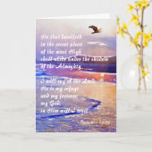 Carte Psaume 91:1-2 Celui qui demeure dans le lieu secre (Fleur jaune)