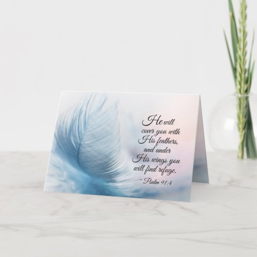 Carte Psaume 91:4 Il vous couvrira de ses plumes (Devant)