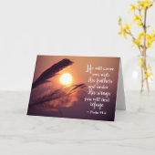 Carte Psaume 91:4 Il vous couvrira de ses plumes (Fleur jaune)