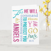 Carte Psaume 91 Les Écritures des anges deviennent bien (Fleur jaune)