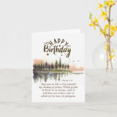 Carte Psaume d'anniversaire 1-3 Bible Verse Nature Aquar (Fleur jaune)