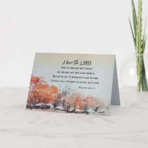 Carte Psaumes 116 1-2 J'aime la Bible Verse de l'Éternel