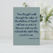 Carte Psaumes 23:4 KJV Bible Écriture Salutation (Debout devant)