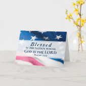 Carte Psaumes 33:12 Bienheureuse est la Nation Drapeau F (Fleur jaune)