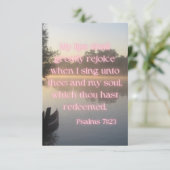 Carte Psaumes 71:23 KJV Bible Verse Pic Flat Salutation (Debout devant)