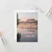 Carte Psaumes 71:23 KJV Bible Verse Pic Flat Salutation (Devant/Arrière en situation)