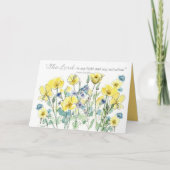 Carte Psaumes d'anniversaire de baptême Écriture Fleurs (Devant)