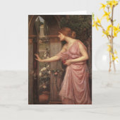 Carte Psyché ouvrant la porte dans le jardin du cupidon (Fleur jaune)