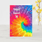 Carte Psychedelic Tie Dye Sweet 16 (Fleur jaune)