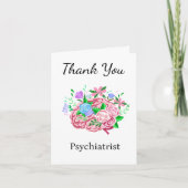 Carte Psychiatre Merci Cerveau Avec Fleurs (Devant)
