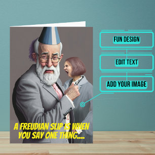 Carte Psychologue ou psychiatre Funny Freud Anniversaire