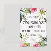 Carte Psychologue scolaire Décor de bureau Appréciation (Devant / Derrière)