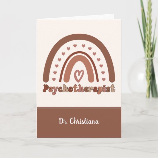 Carte Psychothérapeute personnalisée Boho Rainbow (Devant)